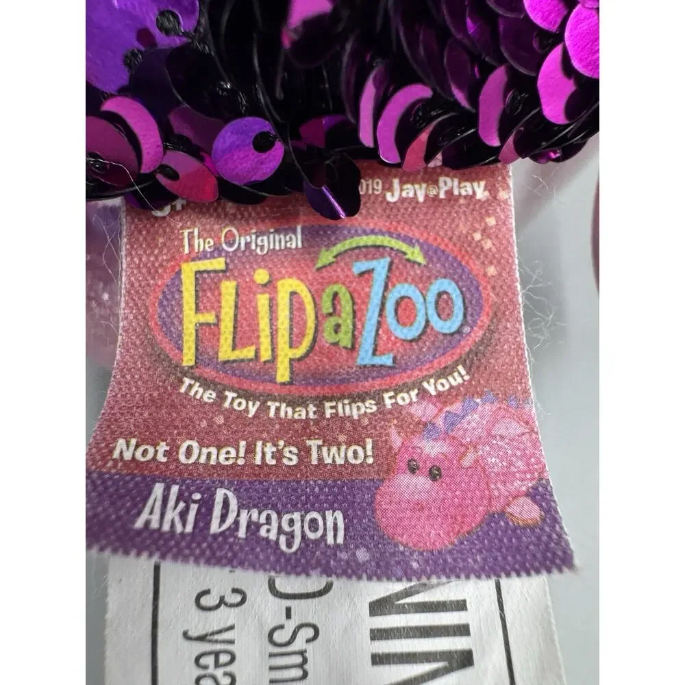 Flip A Zoo Stella Unicorn/ Aki Dragon Sequined Plush 11” Stuffed Animal